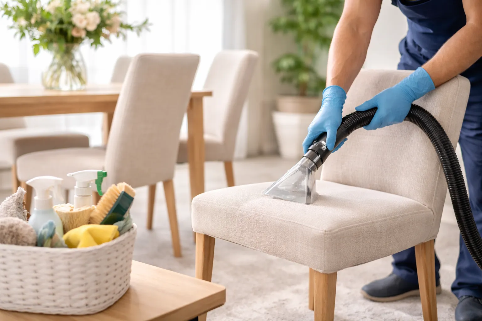 Schonende Reinigung empfindlicher und hellfarbiger Stühle